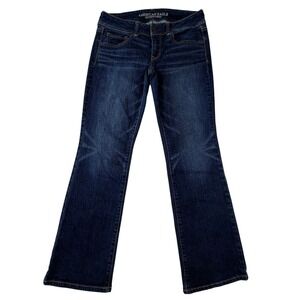 American Eagle Kick Boot Stretch Jeans Dark Wash Indigo Womens 8 Short Bootcut